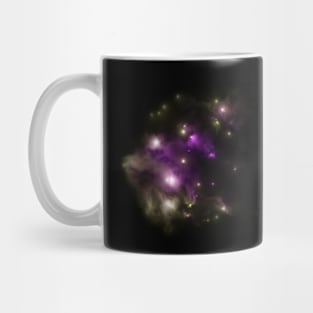 Purple and yellow stars in nebula Mug